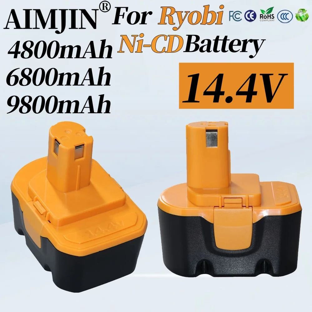 

14.4V 6800mAh For Ryobi Battery SaftSafety Compatible R10521 RY6201 RY6202 130224010 130224011 130281002 1400144 1314702