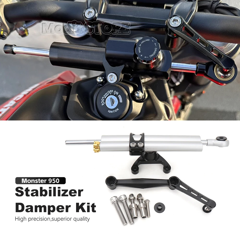 New Motorcycle Steering Stabilizer Damper and Bracket Kit Mount Support For Ducati Monster 950 Monster937 2021 2022 2023