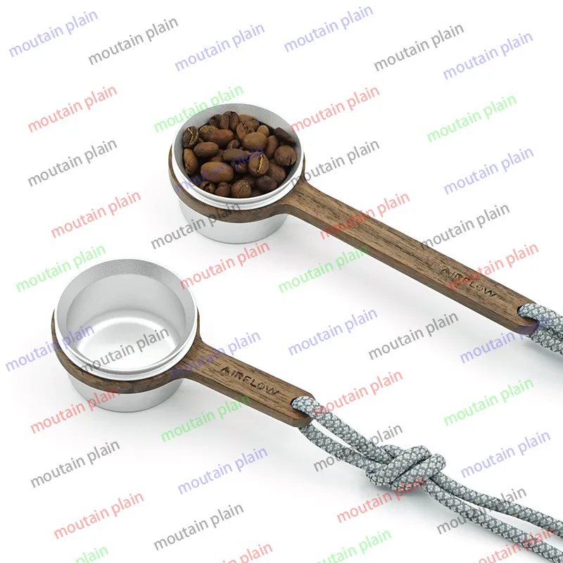 

Black walnut measuring bean spoon with short handle and long handle coffee powder bean spoon