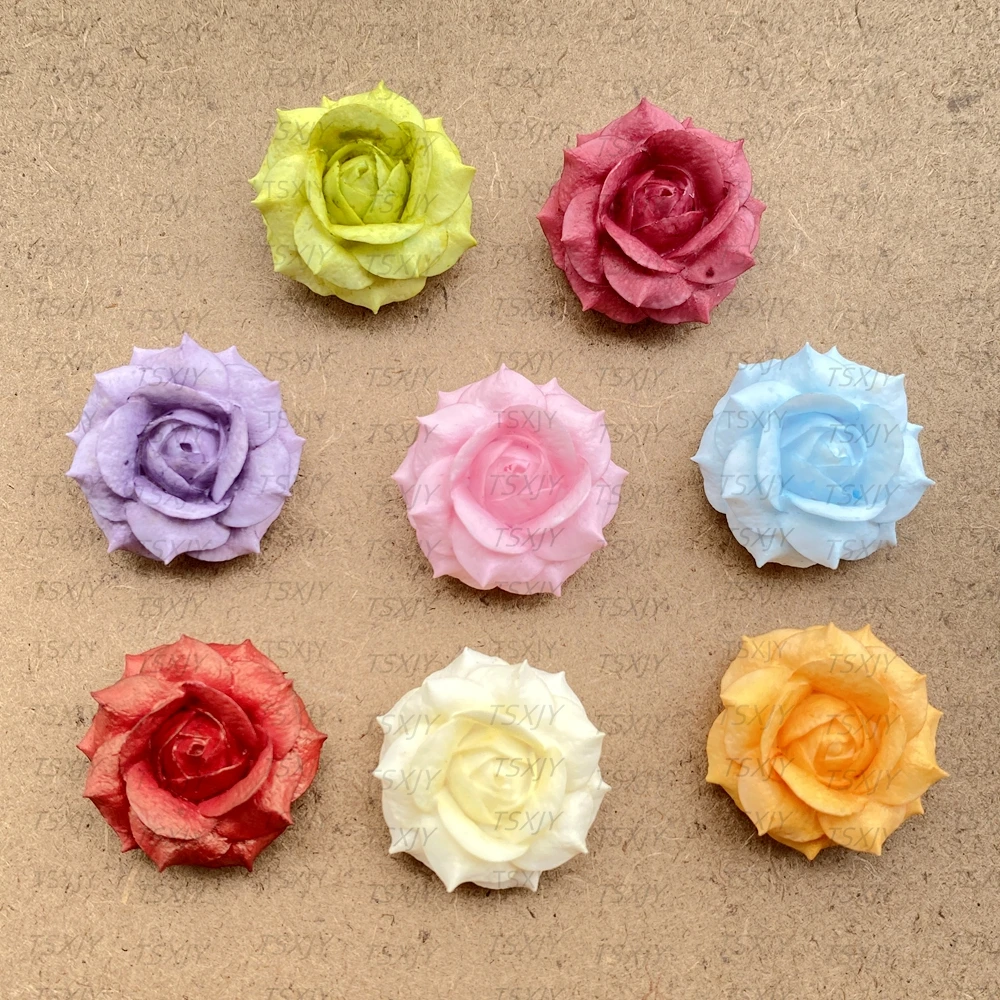 10pcs New Resin 3D Cartoon Colorful Rose Blossoms Resin Flatback Stone Scrapbook Wedding DIY Decor Crafts Jewelry Accessories