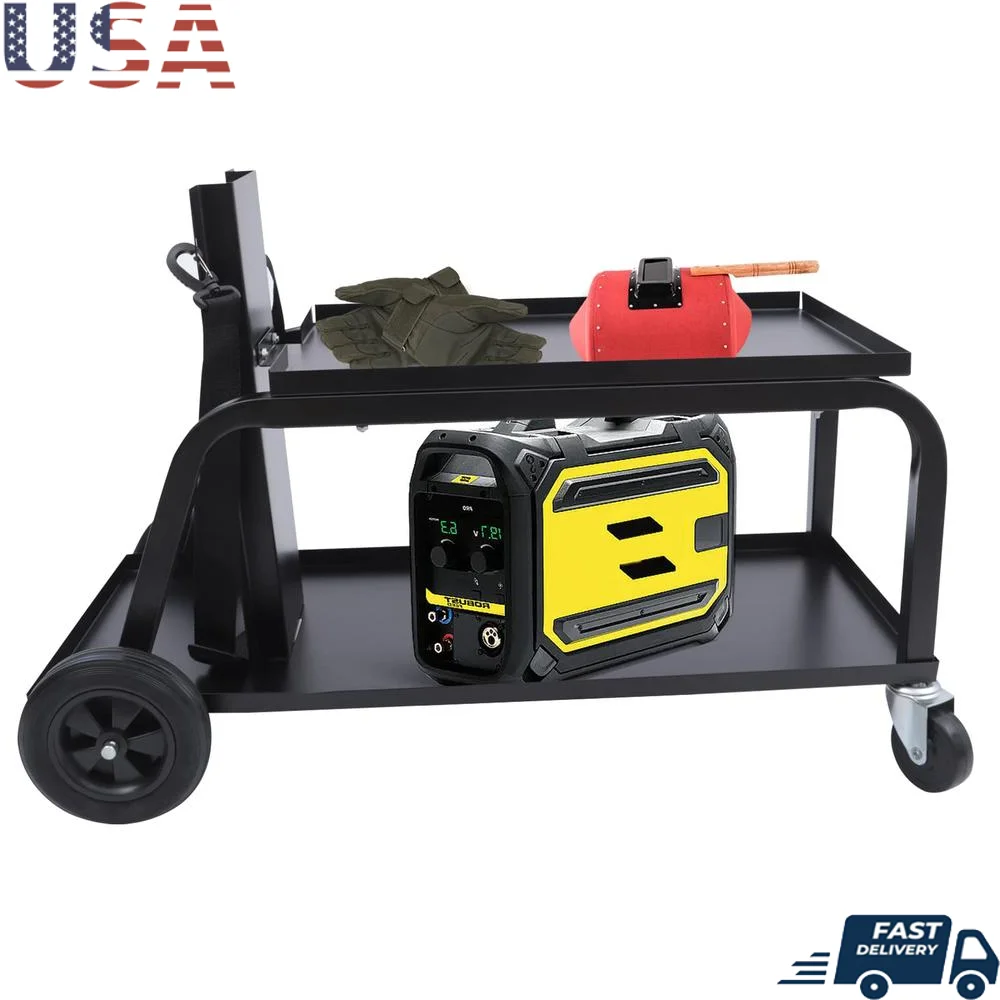 3-Tier Rolling Welder Welding Cart 110 Lbs Plasma Cutter Tig Mig Waterproof User-friendly Storage Space Easy Install Indoor