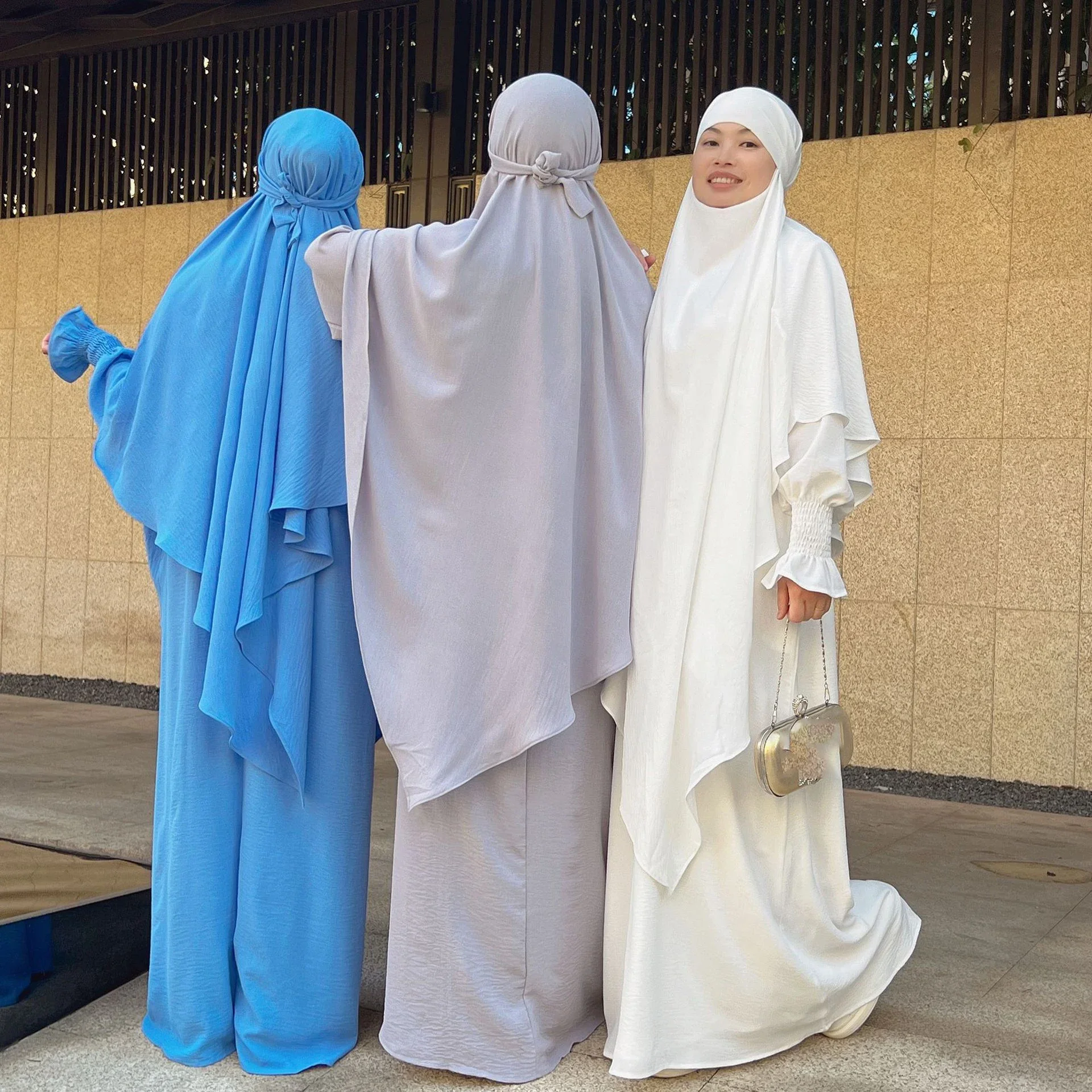 15 Colors 2 Pcs Muslim Sets Ramadan Dubai Abaya Jilbab Khimar Muslim Set Women Turkey Dresses+Hijab Female Islam Modest Suit