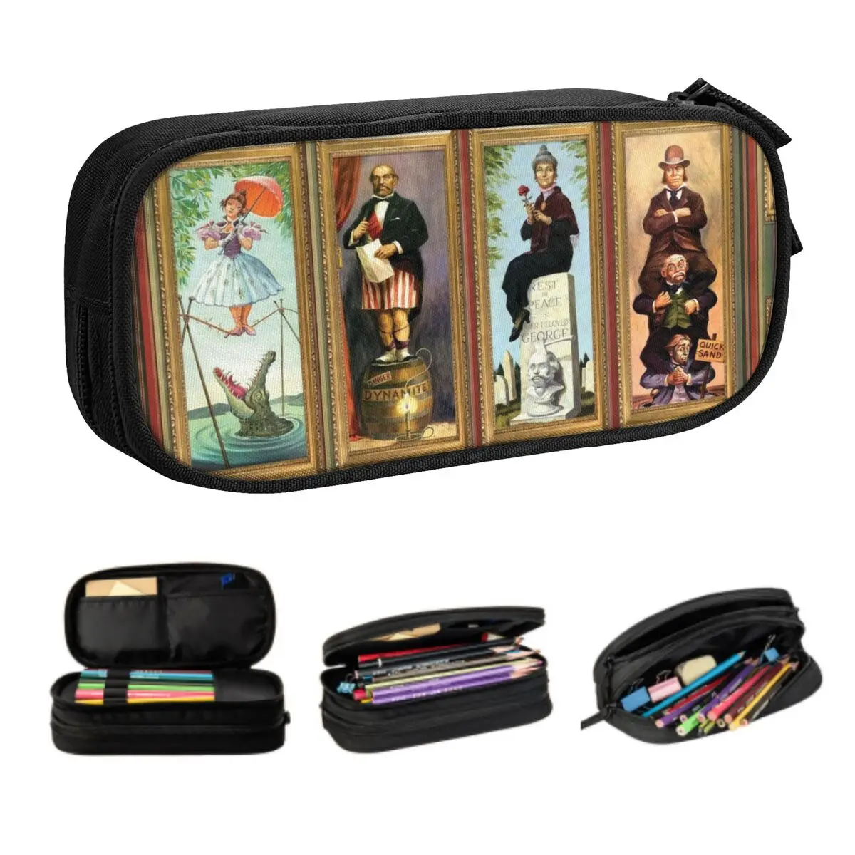 Custom Haunted Mansion Stretching Kawaii Pencil Case Girls Boys Large Storage Pencil Bag Pouch Students Stationery