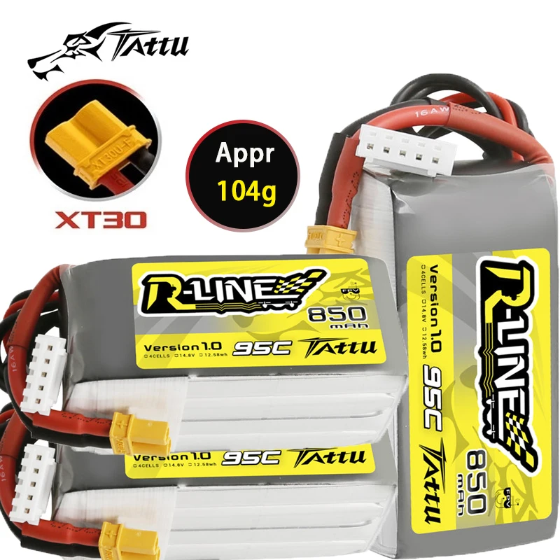 

3PCS TATTU-R-LINE 1.0 850mAh 95C 14.8V LiPo Battery For RC Helicopter Quadcopter FPV Racing Drone Parts 4S Rechargeable Battery