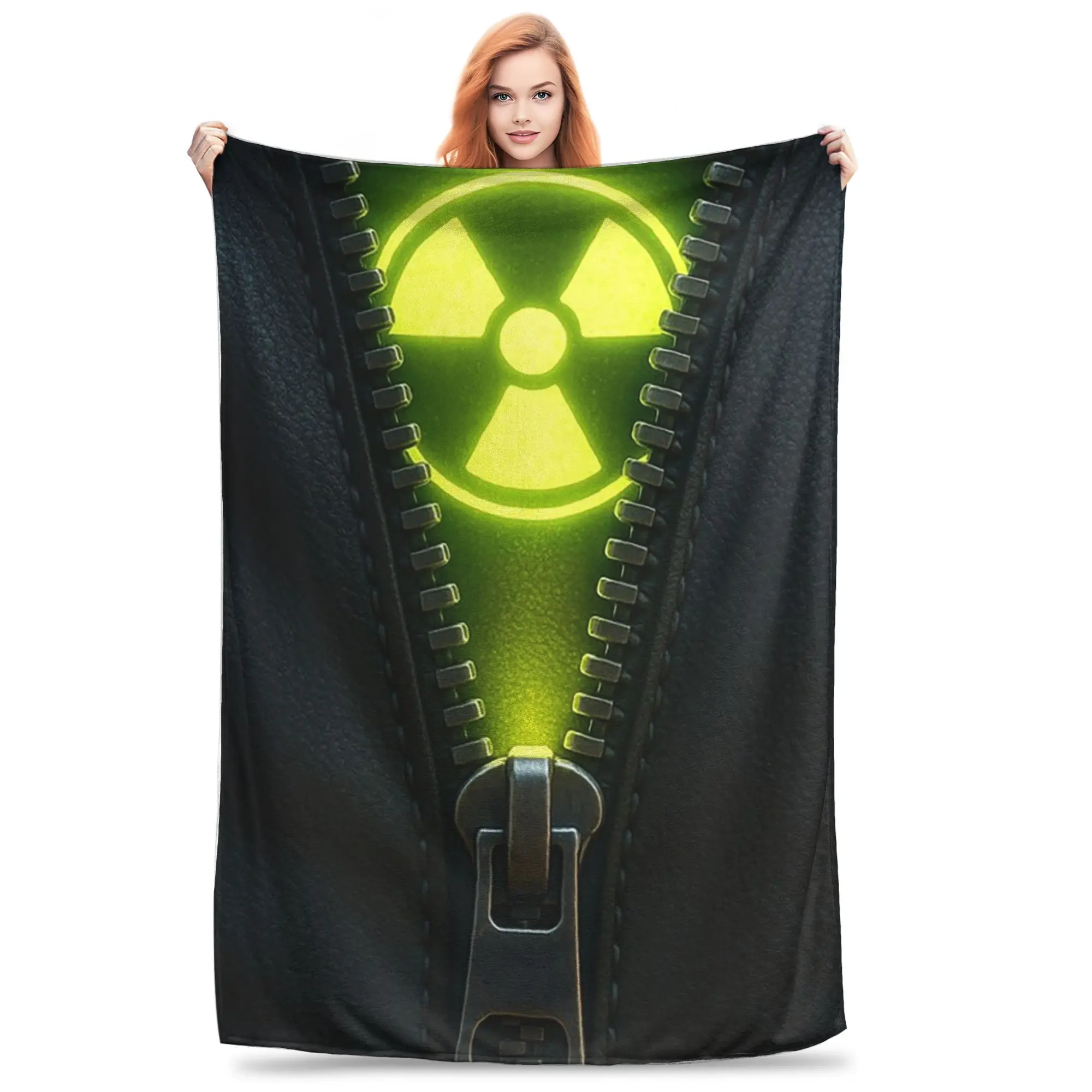 Zipperzone The energy behind it Blankets Multi-function Flannel Sofa Throw Blanket for Home Bedroom Office