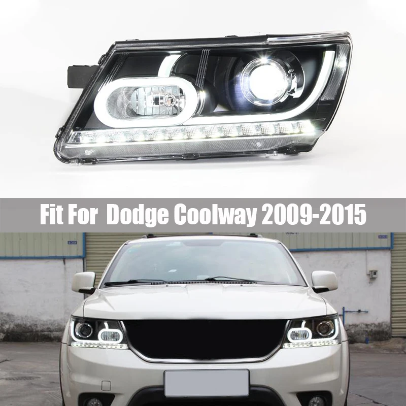 

Headlight Assembly Suitable for Dodge Coolway 2009 2010 2011 - 2015 Modified Xenon LED Headlight Lens Daytime Running Light