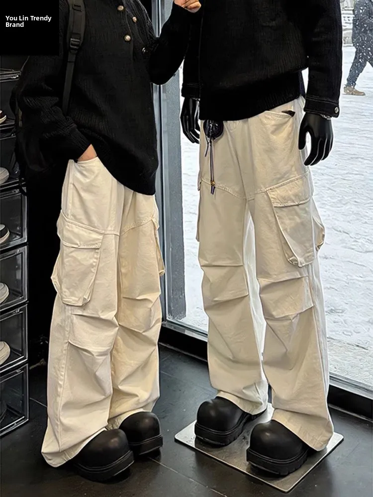 

Мужские рабочие брюки American Sle с плиссировкой и изогнутым кроем, утолщенные, премиум-класса, стильные, с эффектом стройности, расклешенные