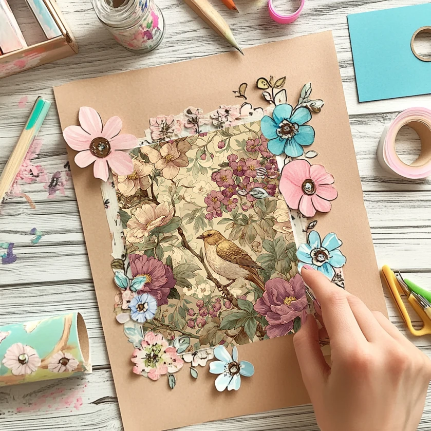 Zestaw papierów vintage do scrapbookingu (36 arkuszy, 15x15 cm): Do junk journalów, planerów, tworzenia kartek i dekoracji DIY