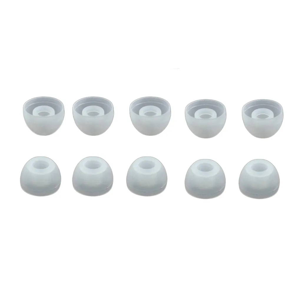 

5Pairs Silicone Earbud Caps Soft Elastic Ear Tips Noise Isolating Replacement for in-Ear Earphone Transparent Size L Smooth