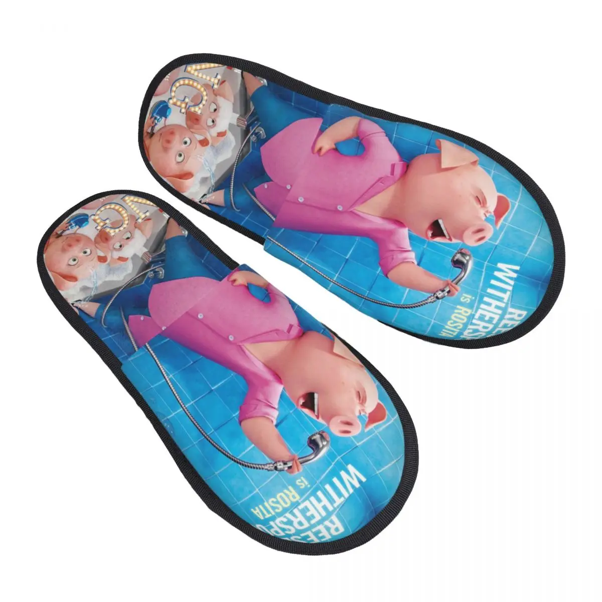 

Зимние домашние тапочки с героями мультфильмов «Свинка», домашние музыкальные комедийные мягкие домашние меховые тапочки, противоскользящие шлепанцы