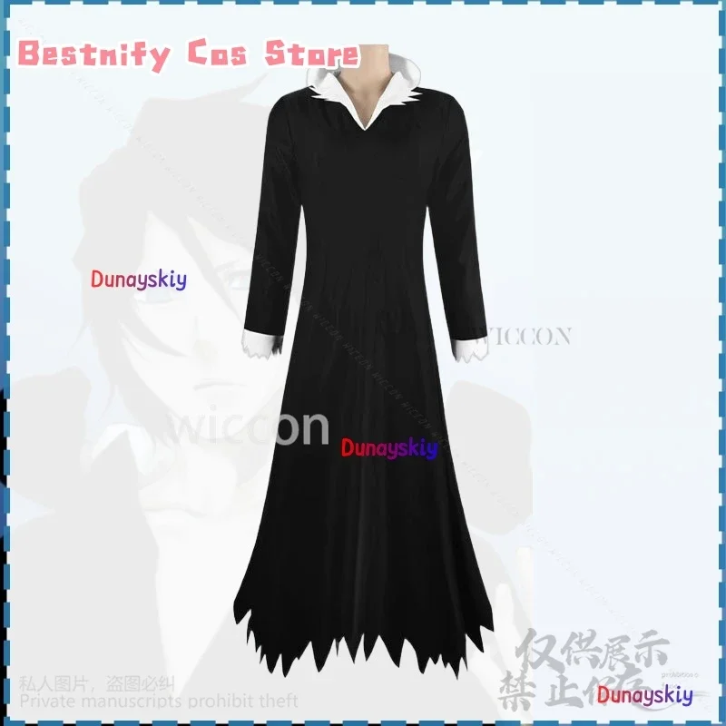 CosplayYhwachh Cosplay Anime BLEAA disfraz largo negro gótico traje de mago guapo uniforme de moda pelucas Cos fiesta de Halloween personalizado
