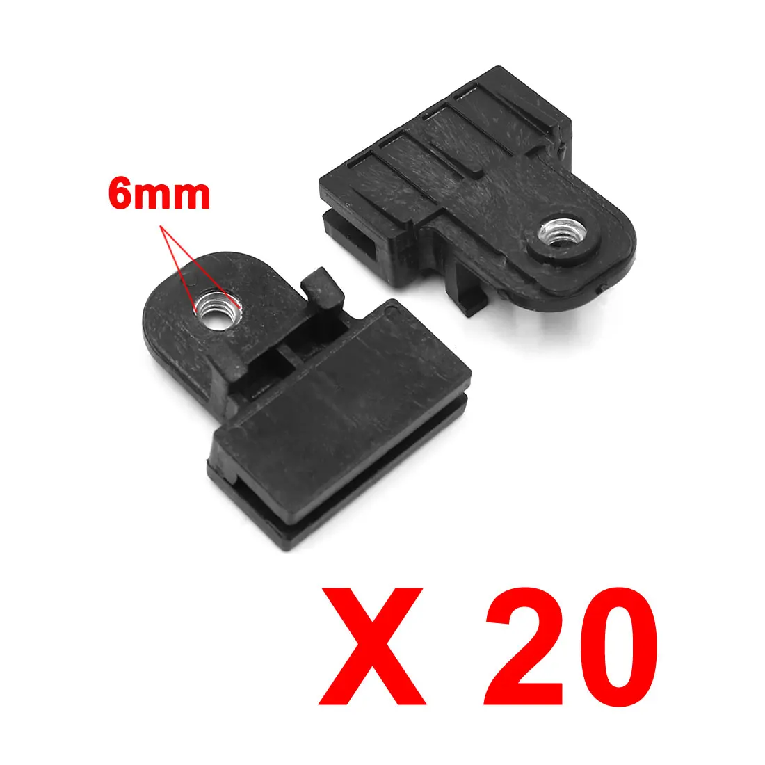 X Autohaux 10/20 Stück schwarze Universal-Fensterglas-Kanal-Stützhalter-Clips, 40 x 5 mm Schlitz, 5 mm Breite, Schlitzfenster-Kanal-Clips