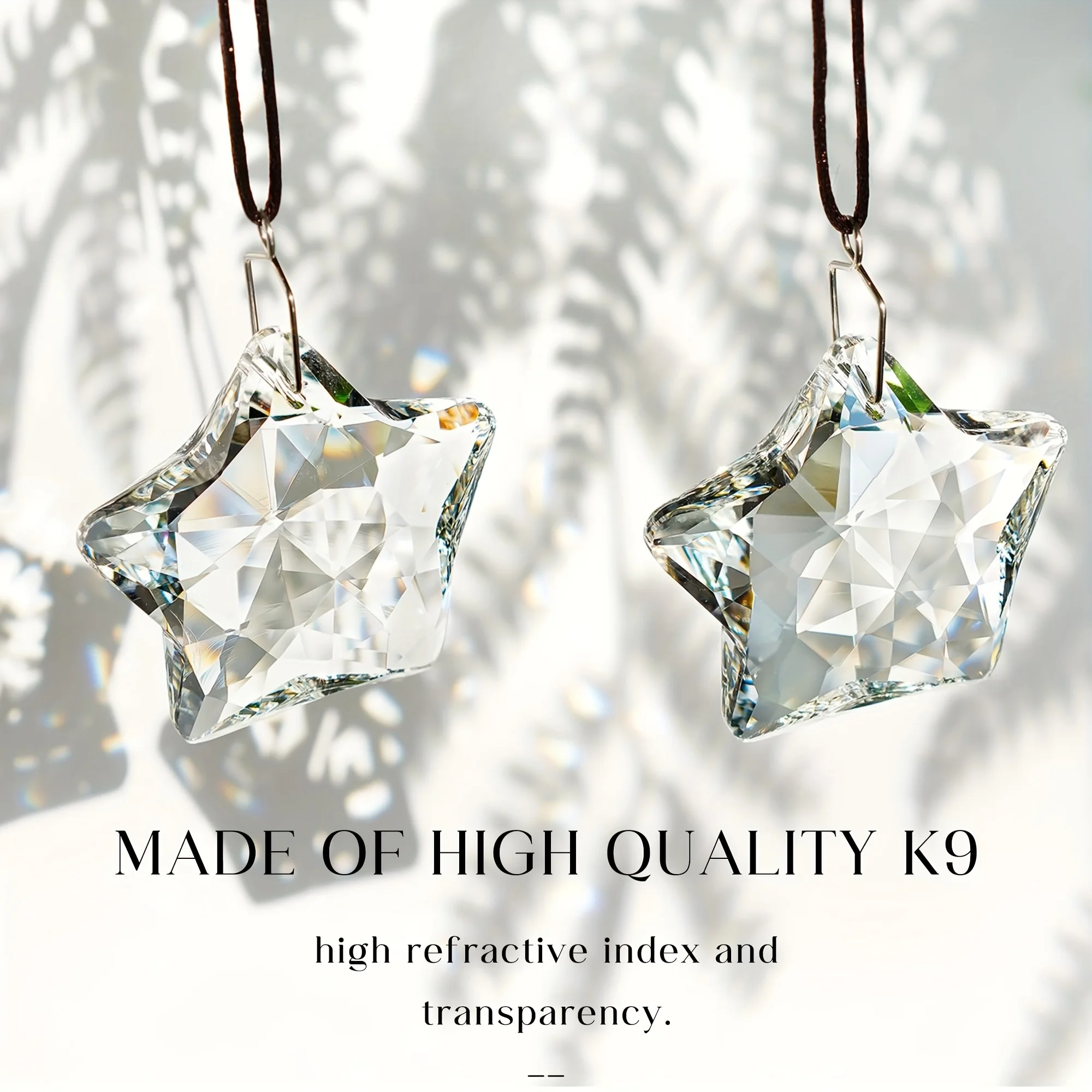 2 قطعة 2 بوصة كريستال الشمس الماسك بريزم نافذة ستار معلقة كريستال واضح معلقة كريستال للشرفة والثريا وديكور الحديقة #4