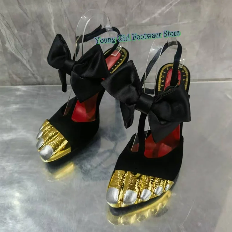 الذهبي تو عالية الكعب الإناث مثير الخناجر الجانب الهواء أحذية نسائية القوس حمالة تصميم 2025 النمط الأوروبي المدرج نمط #5