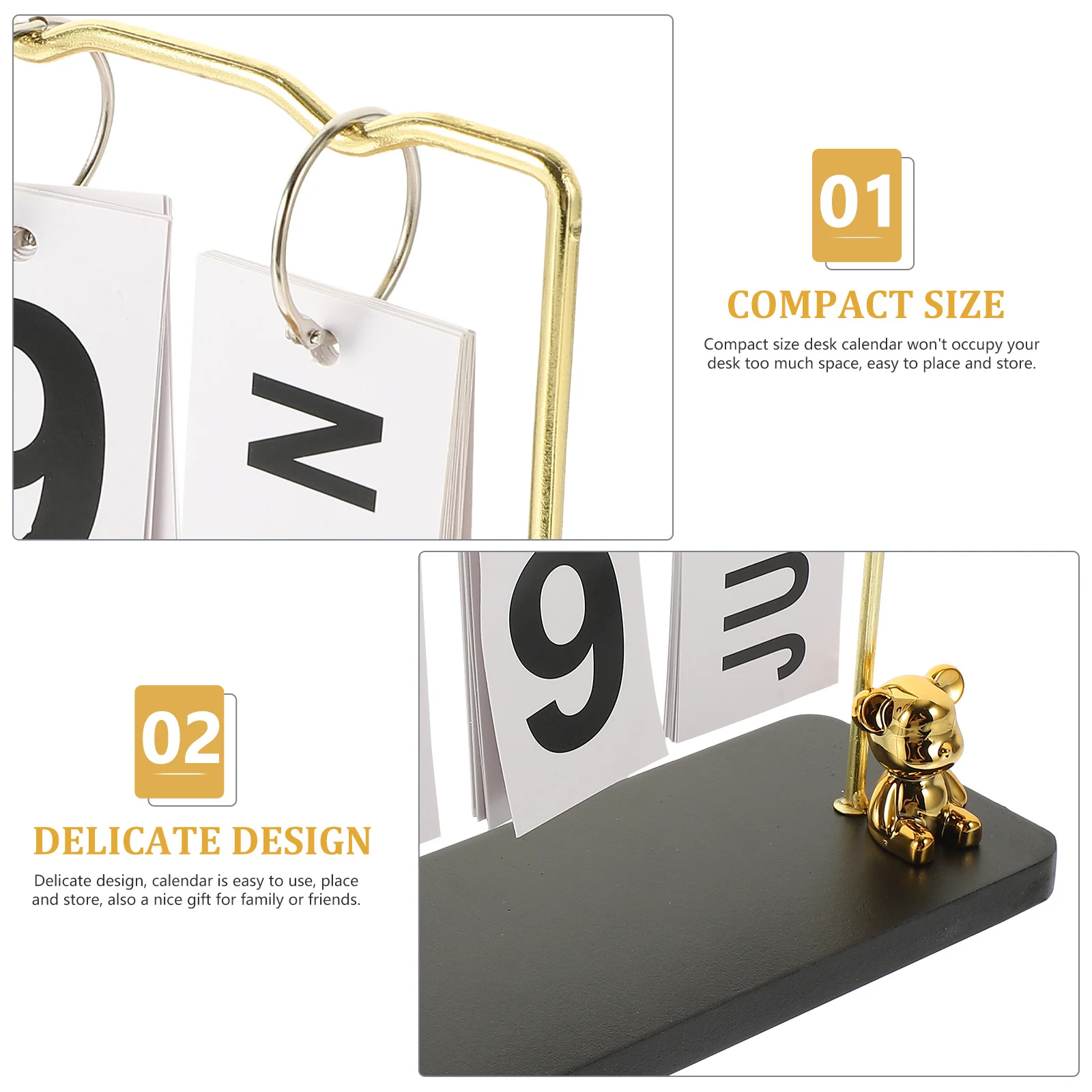 ريفي مكتب خشبي يقف الوجه منضدية التقويم للمنزل مكتب قابلة لإعادة الاستخدام التقويم الدائم ديكور مكتب الملحقات #1