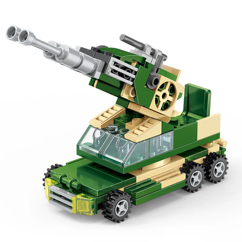 

A DIY New Military-themed Building Set Featuring War Scenes and A Heavy Tank Model Perfect As A Children's Toy or Holiday Gift