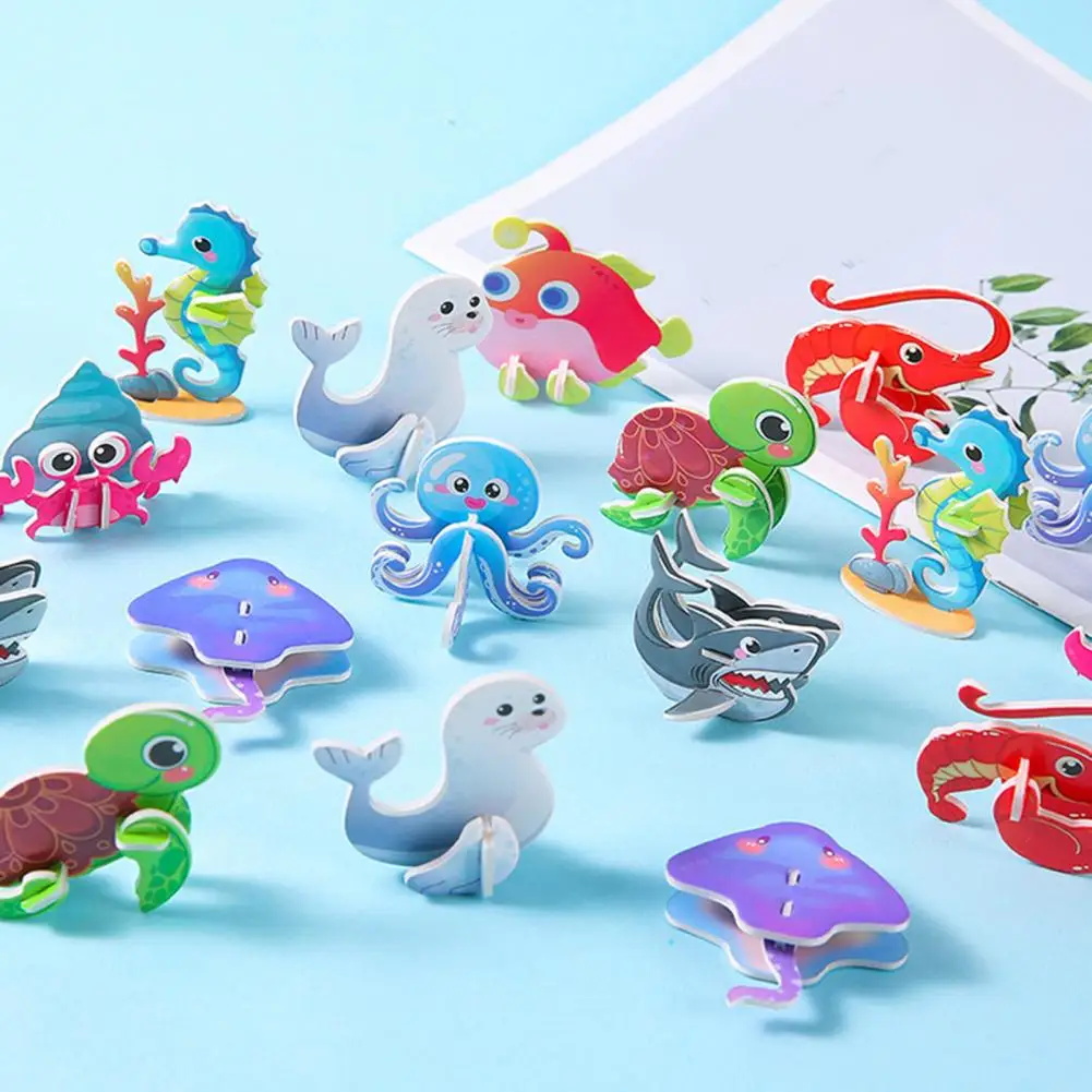 

Sea World 3d Puzzles Realistic Puzzles Ocean Theme 3d Cartoon Puzzle Toy Set Crab Lobster Turtle Octopus Kids for Children