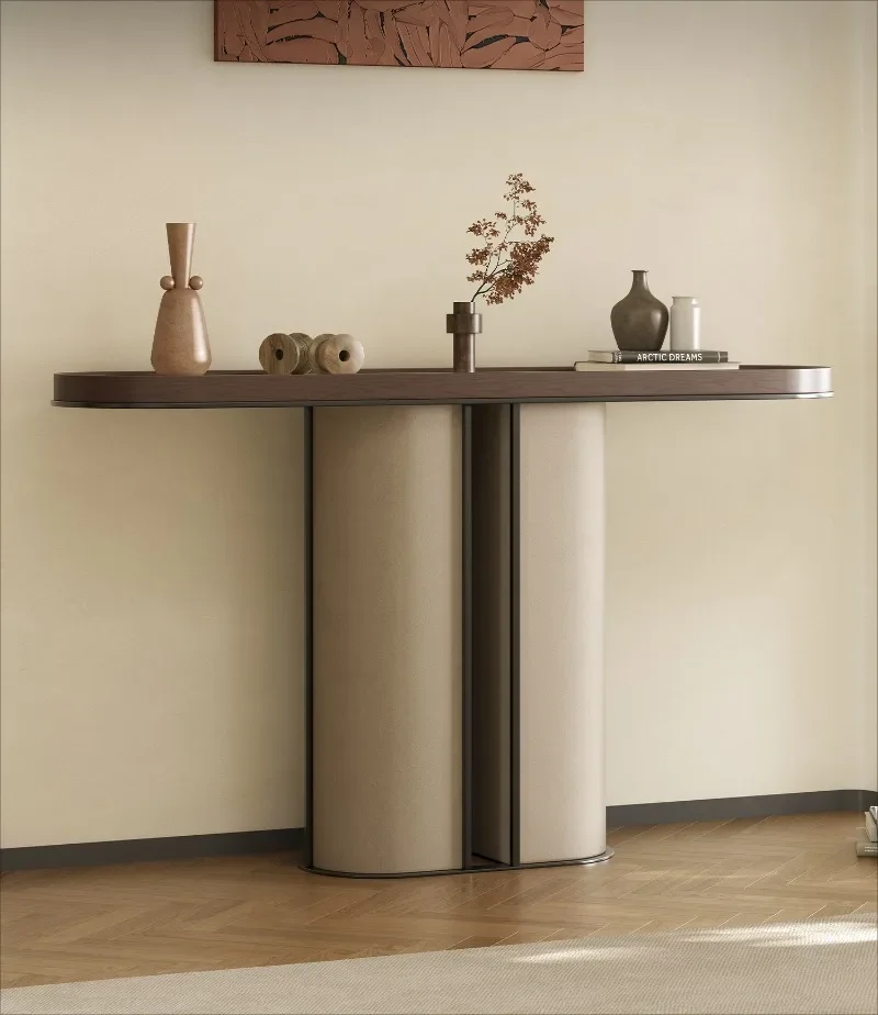 M Italian Minimalist Rock Slab Entrance Table Entrance Aisle Entrance Living Room Creative Solid Wood Decoration End View Table