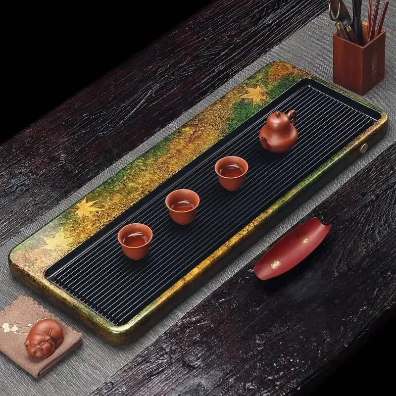 Living Room Rectangle Tea Tray Cafeteria Vintage Valet Table Hospitality Ceremony Tea Tray Serving Wooden Bandejas Home Products
