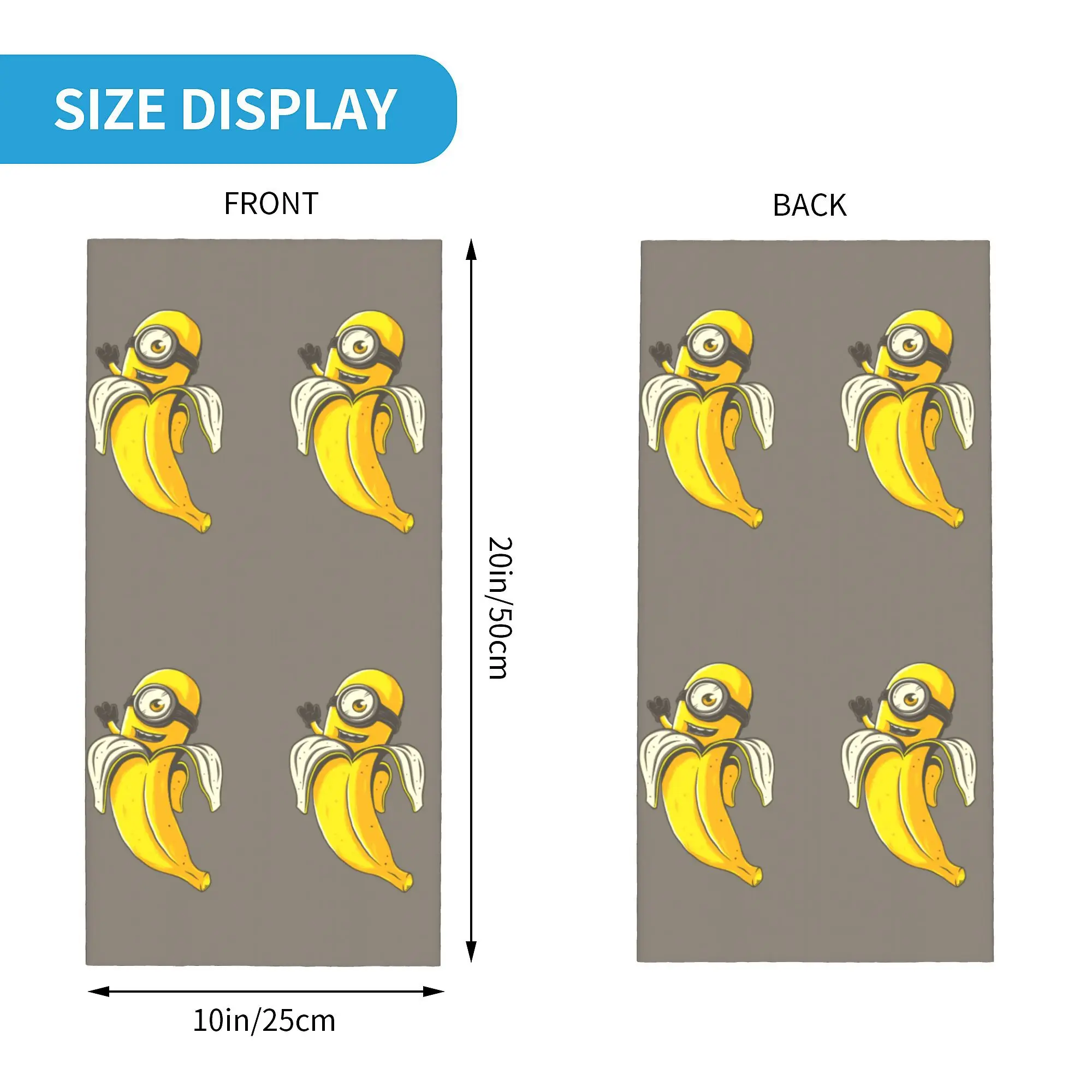 Custom Minions Anime Cartoon Banana Neck Gaiter Women Men Windproof Winter  Bandana Scarf for Ski