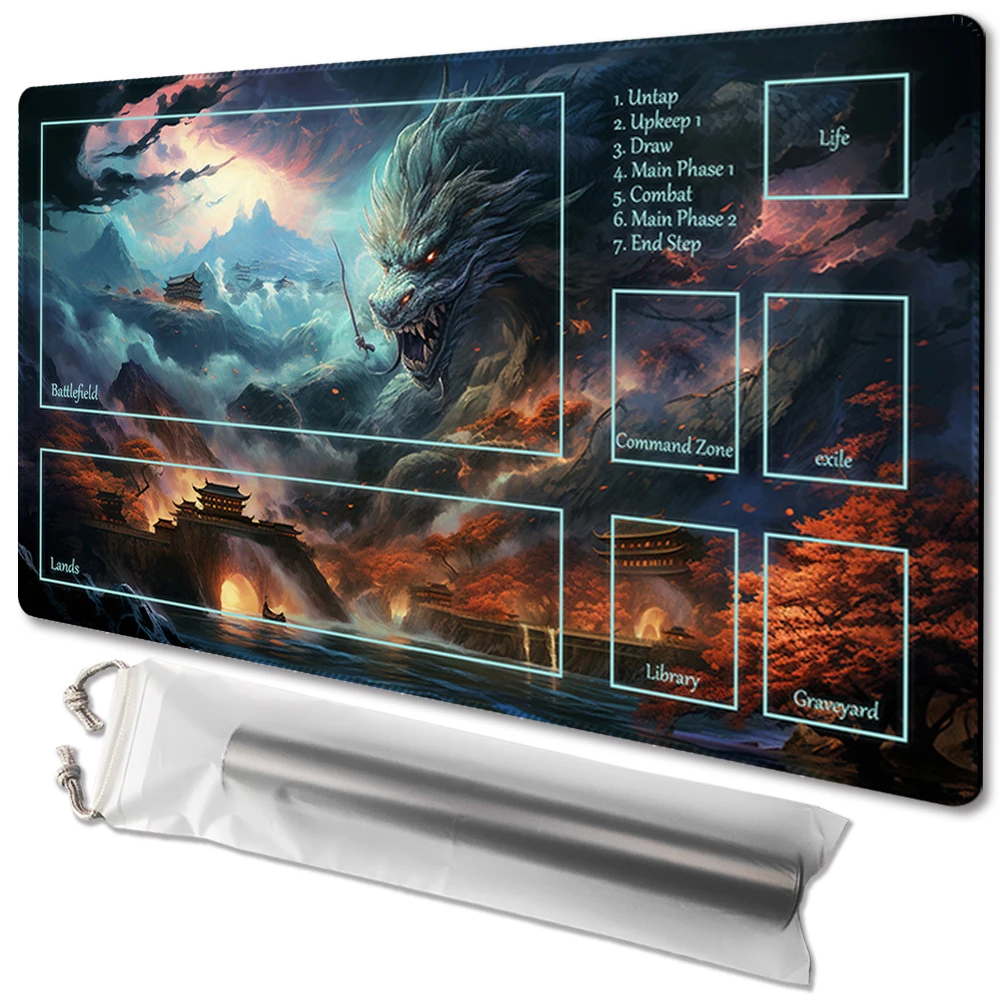 Fury of the Sea  - Board Game TCG Playmat Table Mat Game Size 60X35 CM Mousepad Compatible for MTG CCG