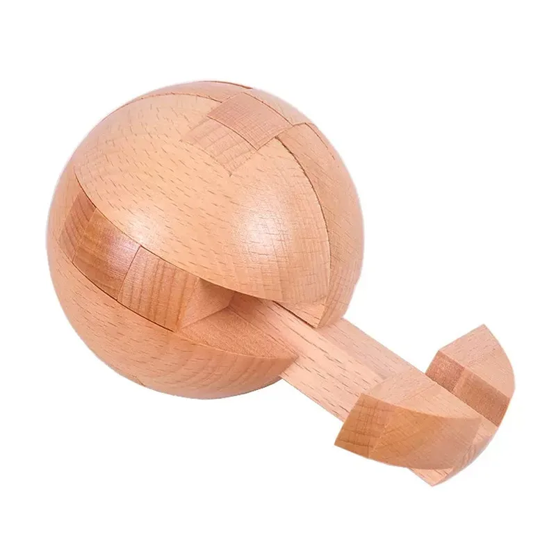 

Wooden Kongming Lock,Round Ball Shaped 3D Puzzle,Brain Teasers Intelligence Toy,Sphere Puzzles for Adults And Kids