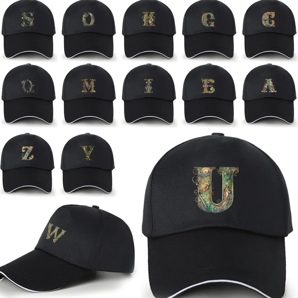 New Fashion Men's and Women's Outdoor Travel UV Protection Hat Adjustable Cotton Sunshade Hat Graphic Letter Printing Pattern