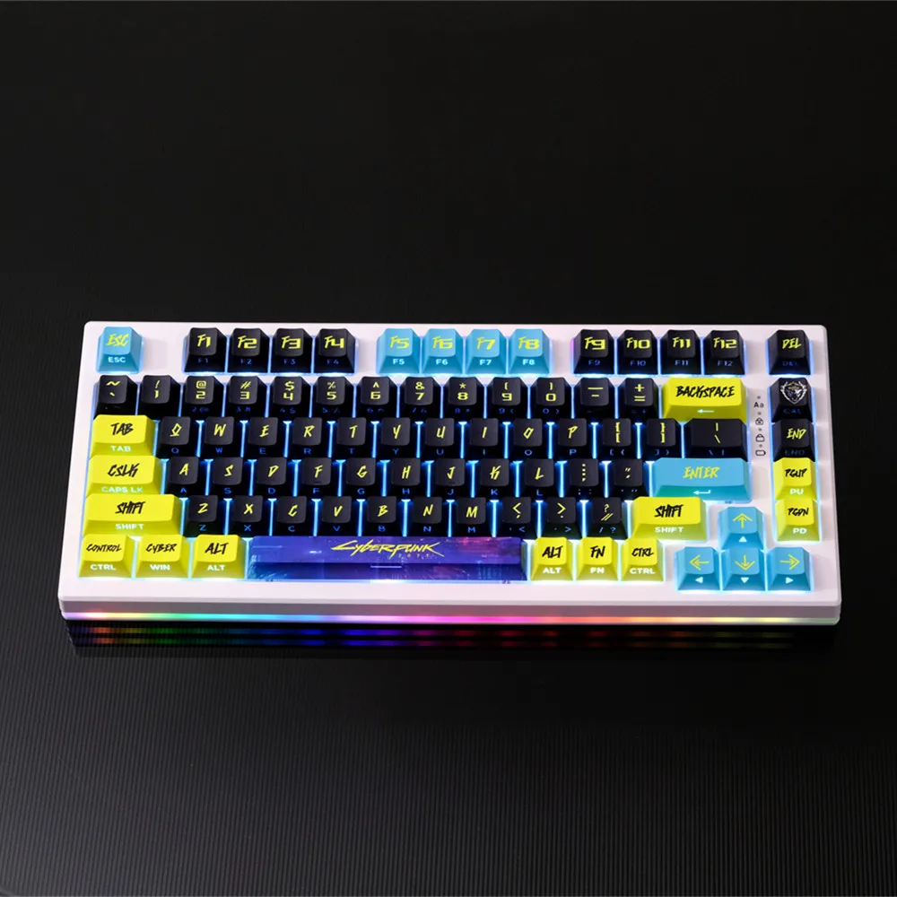 130 Keys Side Engraved Translucent Keycaps Cherry Profile Mechanical Keyboard Keycap Backlight PBT DYE Subbed For Mx Switches