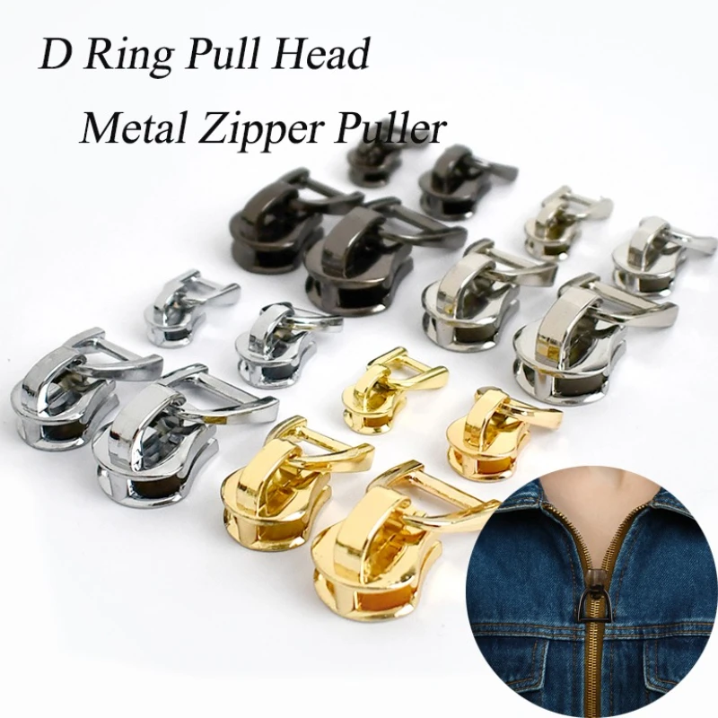

5/10Pcs 3#5#8#10#D Ring Pull Head Metal Zipper Puller Zip Replace Slider Clothing Decor Zips Pulls Repair Kit Sewing Accessories