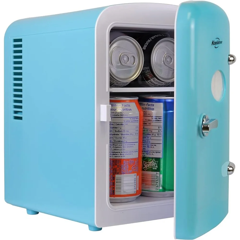 

retro Mini Portable Fridge, 4L Compact Refrigerator for Skincare, Beauty Serum, Face Mask, Personal Cooler, Aqua