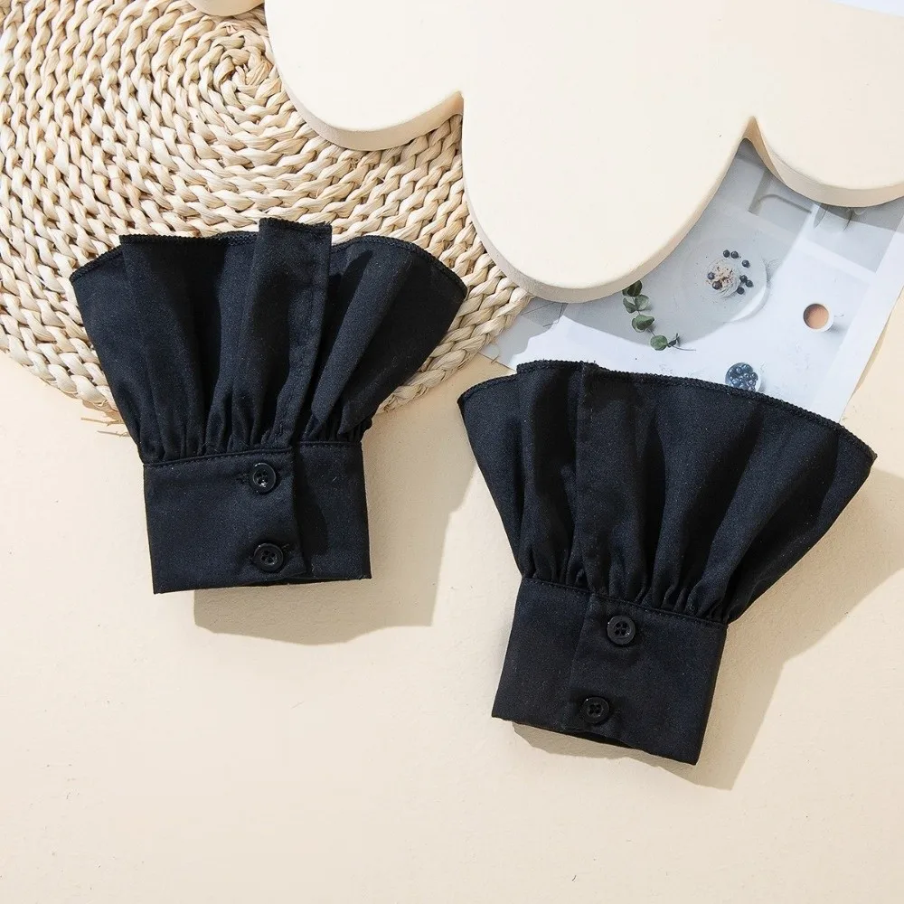 

Модные плиссированные рукава-фальш-рукава с рюшами из шифона, съемные расклешенные манжеты в стиле Лолита для девочек/женщин