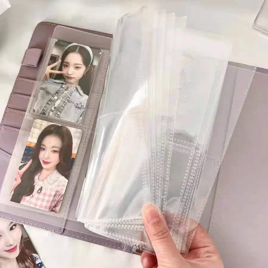 A5 Macaron Color Pu Leather Binder Photocards Cute Diary Agenda Budget Cover Idol Kpop Photo Album Card Collect Book Stationery