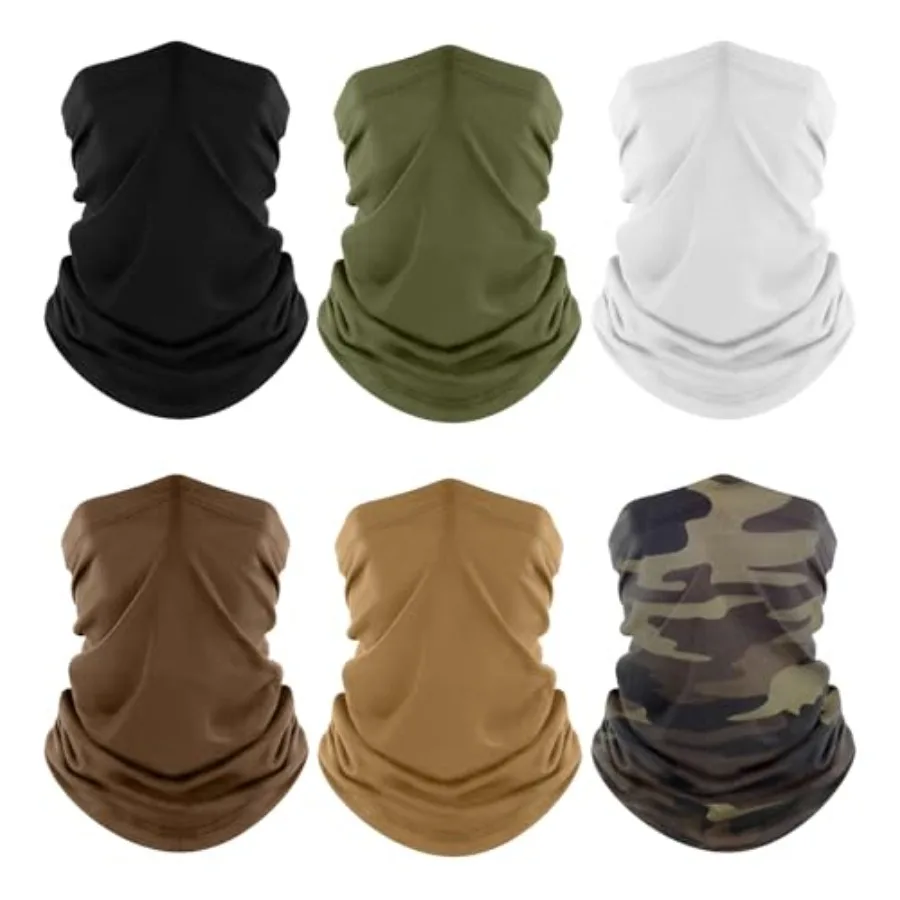 

Fuinloth Neck Gaiter, 6 Pack Cooling UV Protection Bandana Face Mask Gator Scarf for Men Women