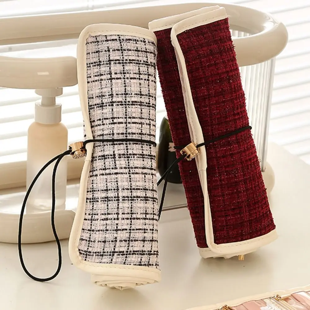 

Foldable Travel Jewelry Storage Box Multi-layer Roll Style Jewelry Case Organizer Zipper Closure Jewelry Storage Bag