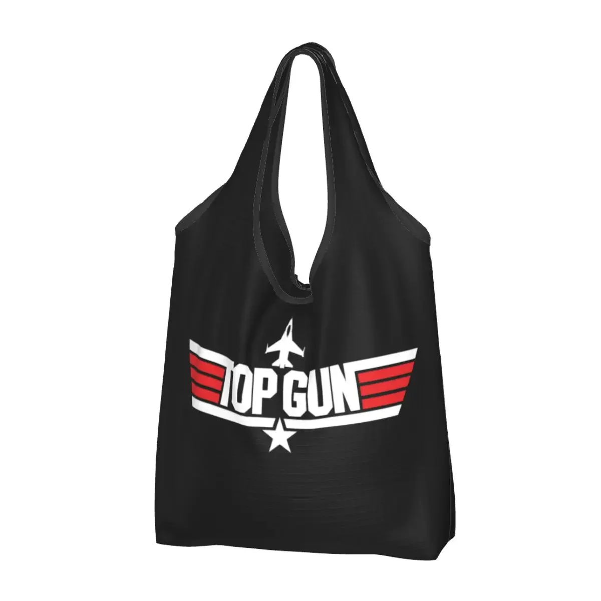 Custom Maverick Film Top Gun Shopping Bag Women Portable Big Capacity Grocery Tote Shopper Bags