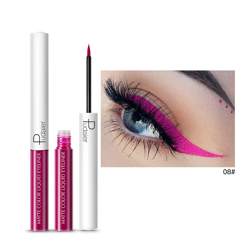 1~10PCS Pudaier Matte Liquid Eyeliner Waterproof Long-lasting Pigment Green Red Color Sexy Eye Liner Party Beauty Cosmetic 15