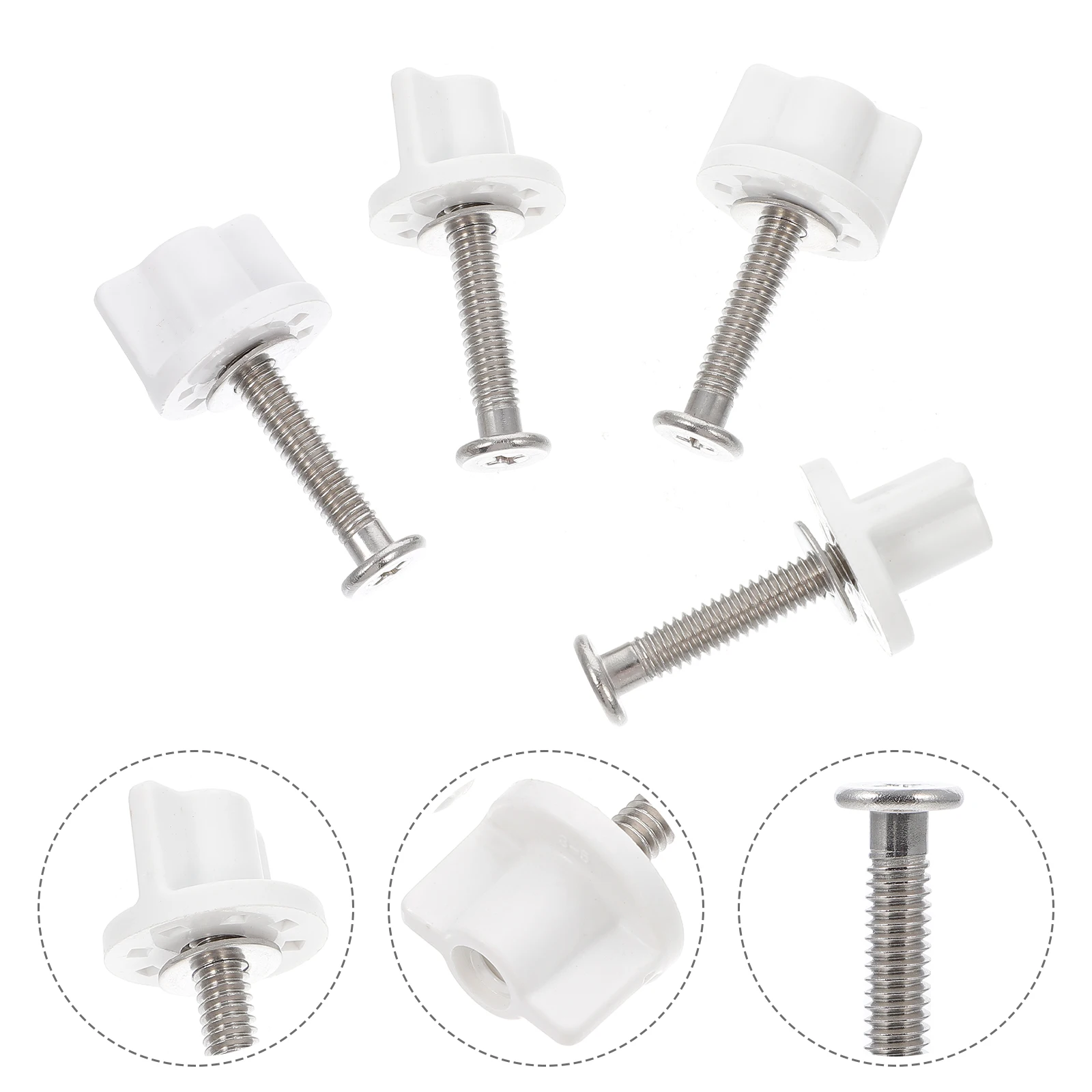 

4 Pcs Toilet Seat Screws Accessories Accessory Mounting Bolts Universal Kit for Hinge