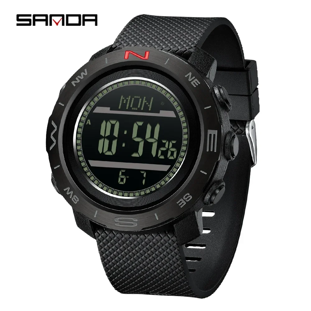 

SANDA SD5106 Роскошные цифровые часы Спортивные многофункциональные водонепроницаемые электронные часы с прогнозом погоды