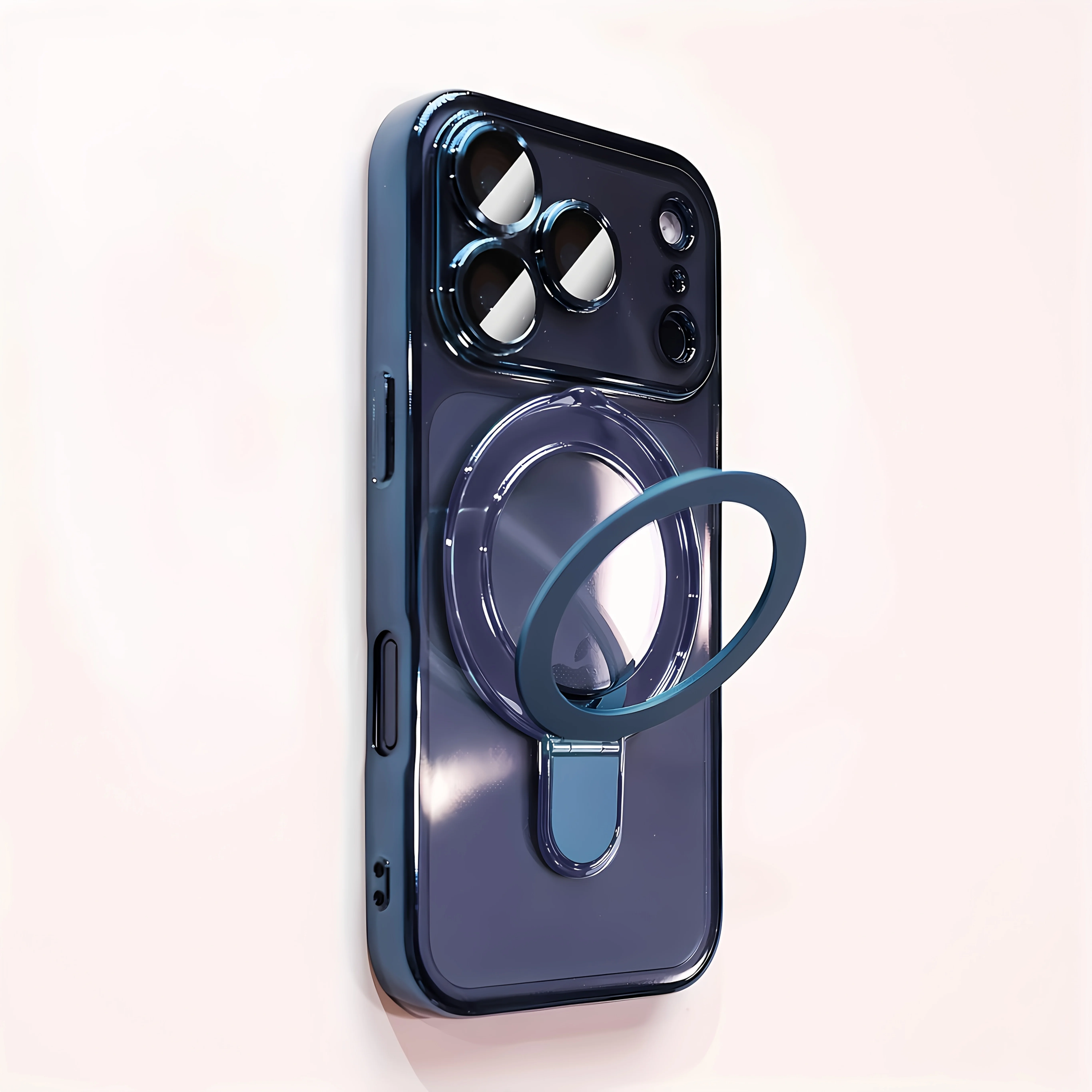 Transparente, plattierte, kabellose, magnetische Hülle für iPhone 18 17 16 15 14 13 Pro Max mit Linsenschutzhalterung und Rückabdeckung