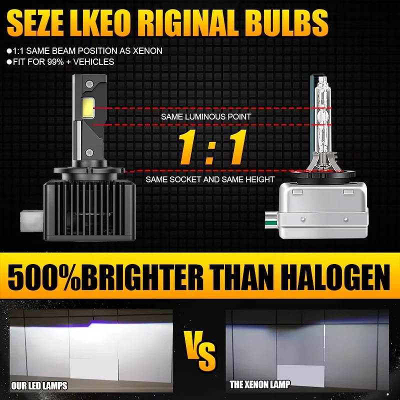 Faro a LED HID D1S D3S D1R D2S D2R D3R D4S D4R D5S D8S Plug and Play lampada automatica 6000K 30000LM lampadina di ricambio allo xeno CANBUS