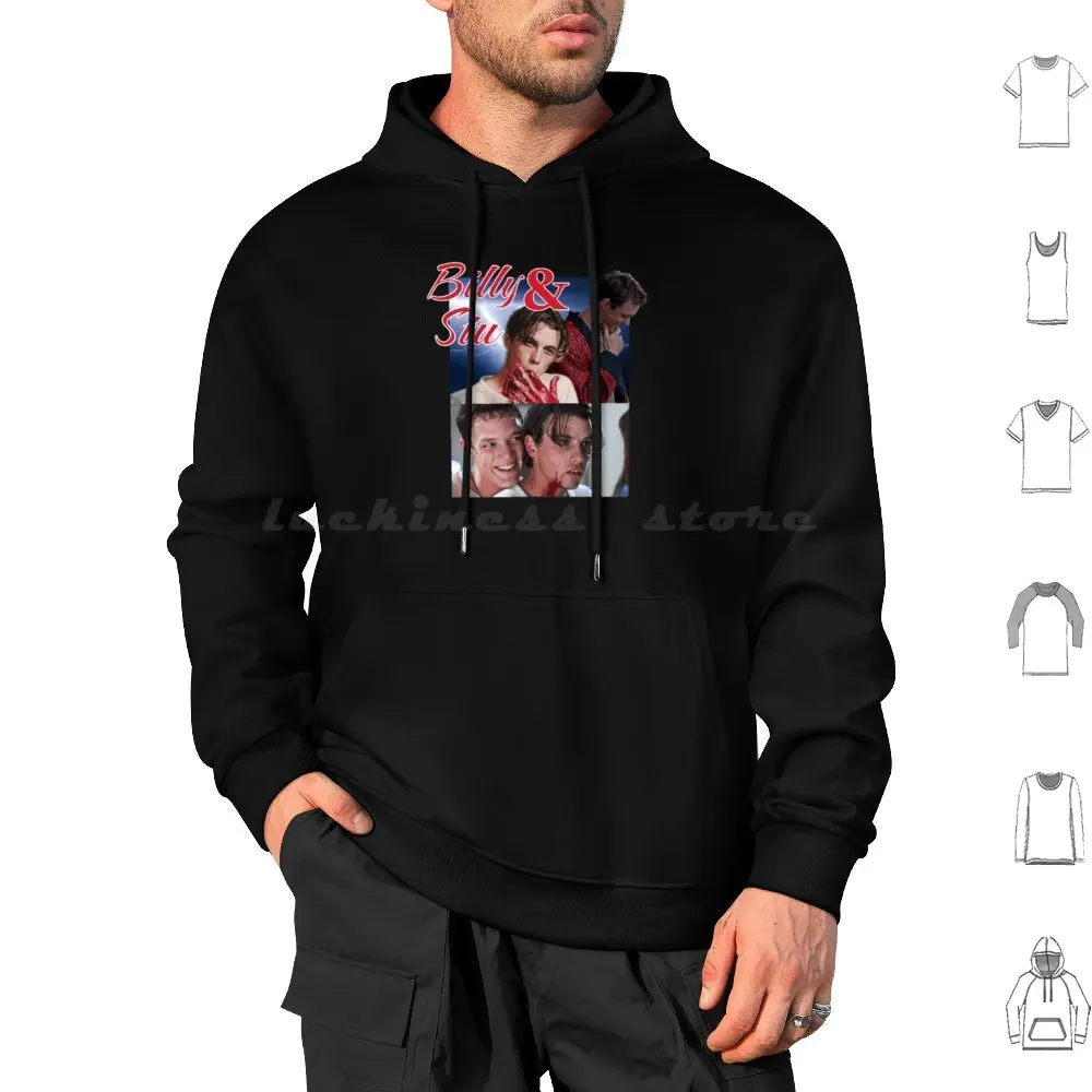 Billy And Stu-Scream Horror Movie Hoodies Long Sleeve Billy And Stu Scream Ghostface Billy Stu Macher Scream Movie