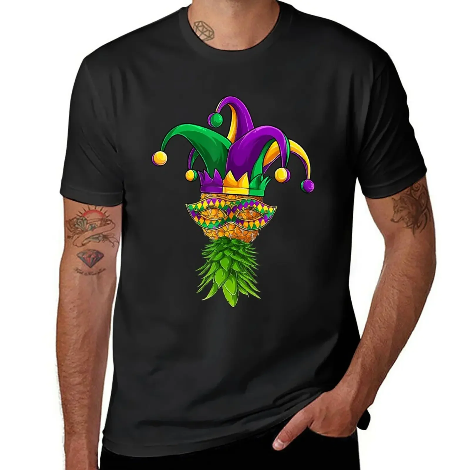 

Upside Down Pineapple Mask Mardi Gras Kids Men Women T-Shirt vintage clothes anime mens clothes