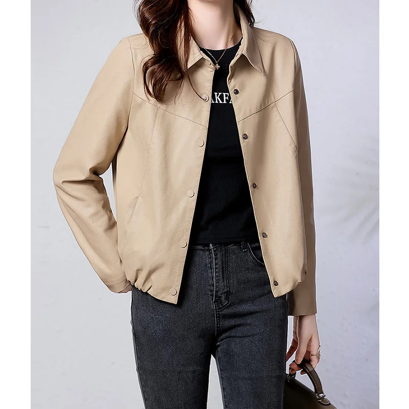 2024 Inverno Mulheres Vintage Velo Interior Casacos Quentes Senhoras Workwear Casual Curto Único Breasted Jaqueta De Couro Artificial, jaqueta bomber feminino, jaqueta de couro