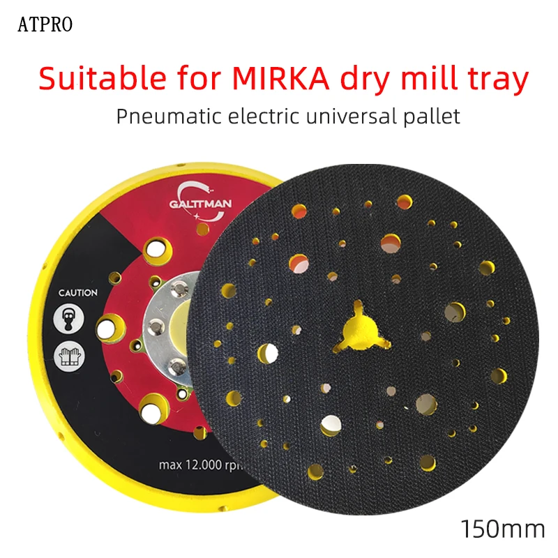 MIRKA Electric 6 인치 사포 기계 트레이베이스 공압 150MM 그라인더 가시 후크 스티커 디스크 패드에 적합