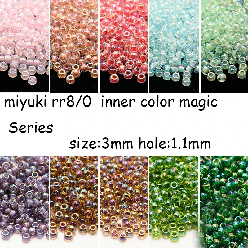 Miyuki Japan Imported Seed Beads  3mm Round Beads 18-Color Inner Color Magic Series 10G Loose Beads