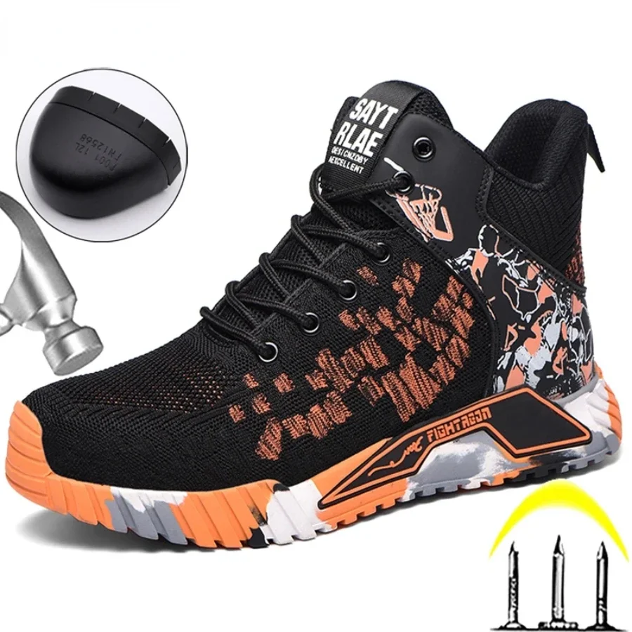 New Work Boots Steel Toe Shoes Men Puncture-Proof Sport Shoes Men Boots High Quality Indestructible Shoes Male Zapatillas Hombre