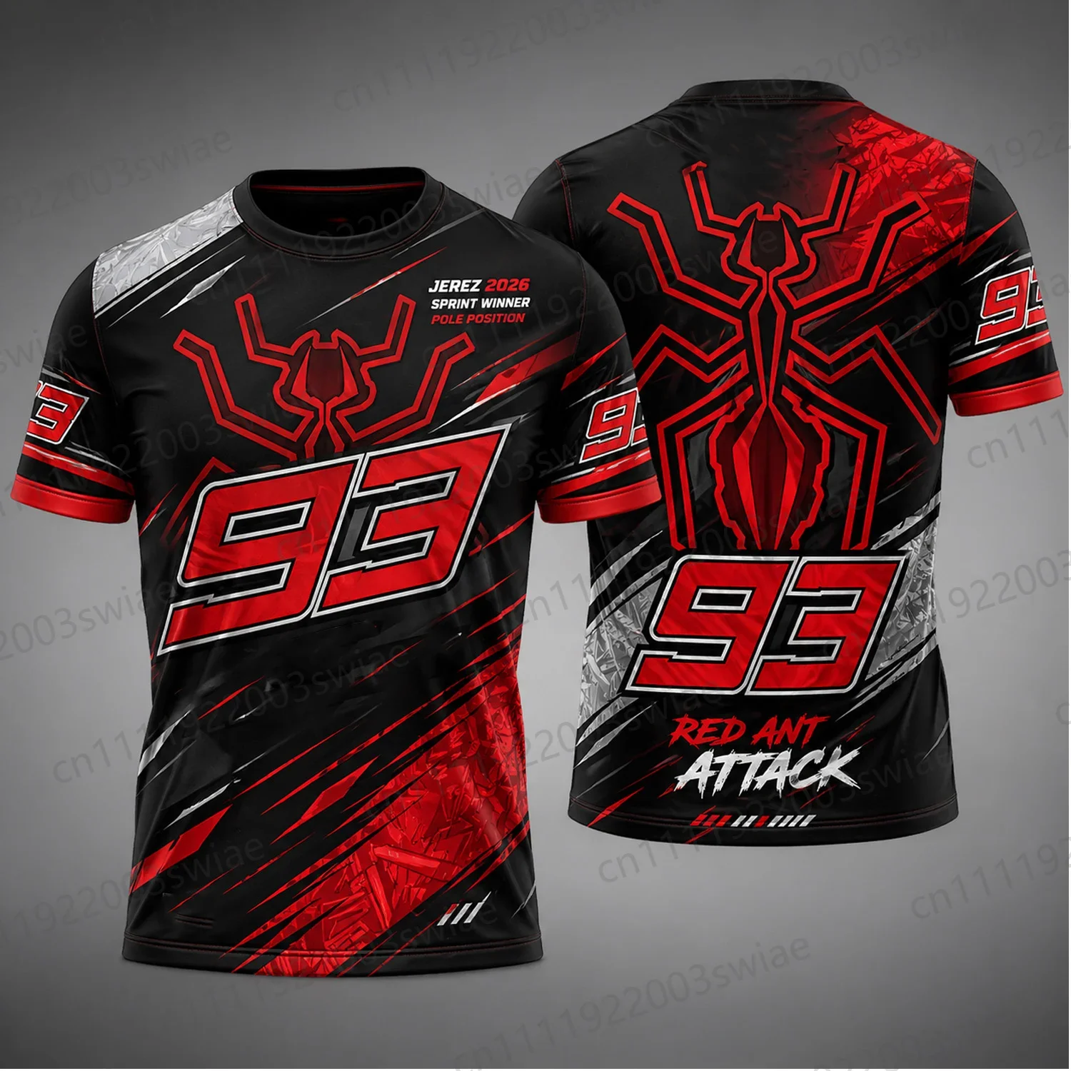Red Ant Moto 93 Team Style Men's Short-Sleeve T-Shirt – 2026 Summer Trendy, Breathable, Street-Style Premium Apparel