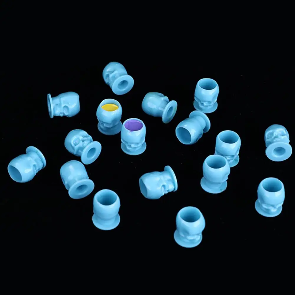 Unique Design Ink Cup 200pcs Skull Shape Tattoo Ink Cups with Stable Base Disposable Pigment Containers for Tattooing Makeup