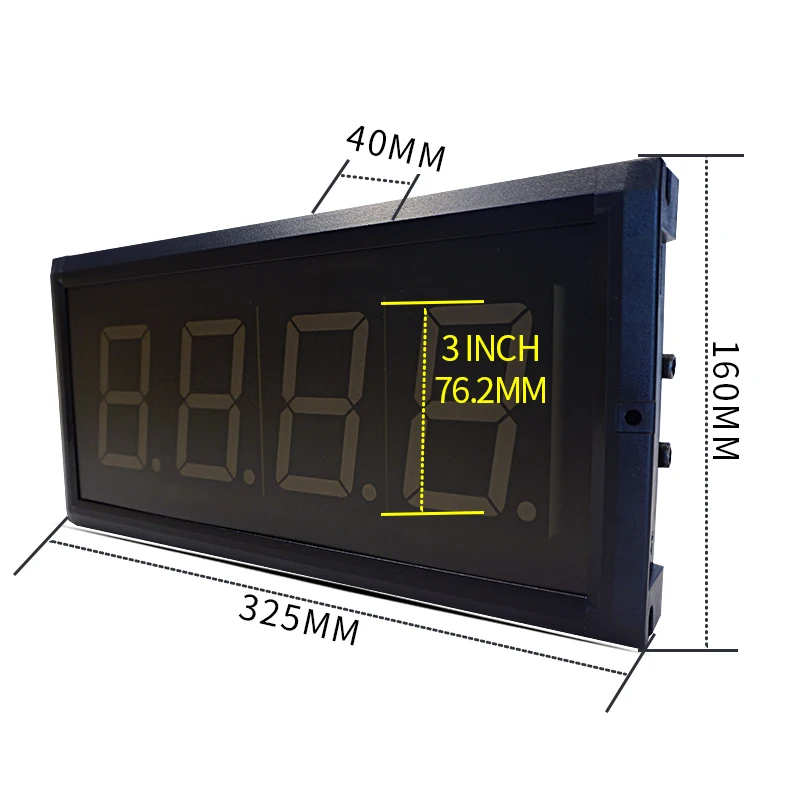 3-inch 4-digit LED display large digital electronic 9999 day countdown remote control single-sided full red piecework wall timer