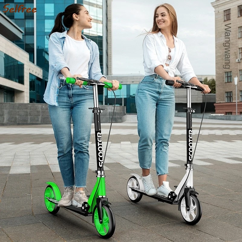 Selfree City Two-wheeled Walker Adult Scooter Big Kids Children Folding Double Brake Pedal Car Scooter  Patinete Drift News